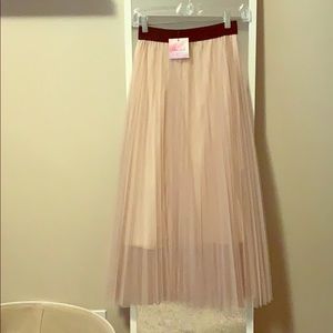 Blush pleated tool skirt, never worn with tags
